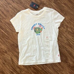 Levi's White Short Sleeve Tee with Graphic Design